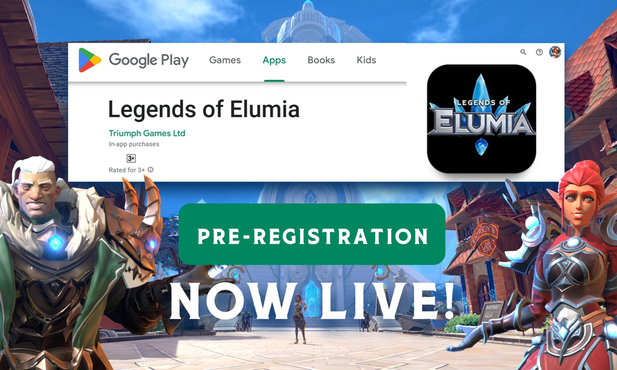 Legends of Elumia Android Pre-registration now live